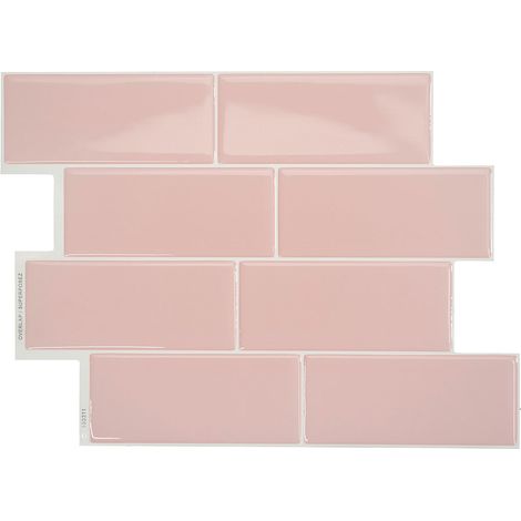 Selbstklebende Wandfliesen x4, 29,36x21,29cm - Smart Tiles Metro Ava Klebefliesen 3D Fliesenaufkleber für Bad & Küche