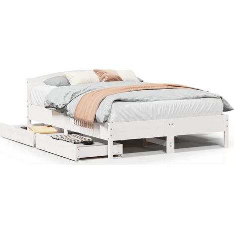Maison Exclusive - Letto senza Materasso Bianco 140x190 cm Legno Massello di Pino