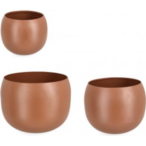 Set 3 Portafiori Keyra Ciotola Marrone per uso interno ed esterno