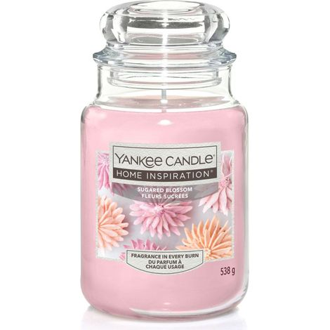 Yankee Candle Duftkerze Großes Glas Sugared Blossom 538 g rosa Duft Kerze Duftkerzen
