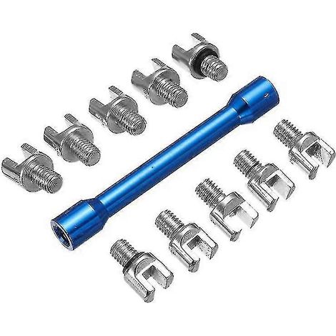 1 clé à rayons bleue pour moto et 10 embouts trempés 5.0-6.8 pour la plupart des motos (1/5)