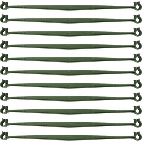 Tomato Cage Stake Arm, 50 Pieces, Expandable Trellis Connection, 30cm, with 2 Tomato Cage Buckles, Secures 11mm Diameter Plant Stakes (1/4)