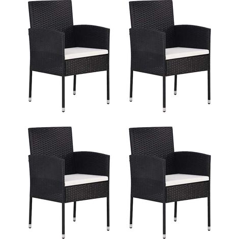 Maison Exclusive - Set Mobili da Pranzo per Giardino 5 pz Nero (1/5)