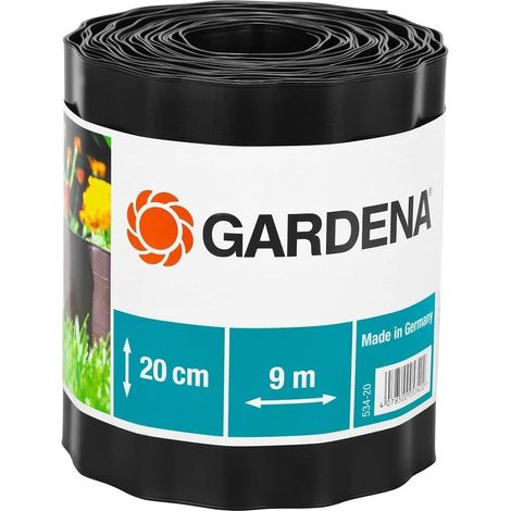 Gardena Bordo letto alto 9 cm: bordo letto, anche per bordi prato, 9 m, contro la diffusione della radice, plastica, marrone (530-20) (1/4)