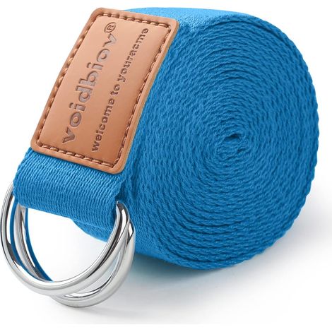 Sangle de Yoga 1,85M- 2,5M, Ceinture de Yoga Réglable, La Boucle en D Métal Renforcé Flexibilité, Étirements Résistance pour Pilates Fitness (1/5)