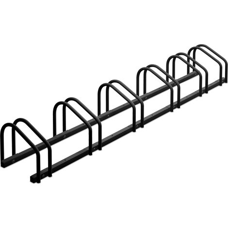 Relaxdays, Supporto per 6 Biciclette, Rastrelliera Bici in Acciaio, Portabici Larghezza Pneumatici 60 mm, Antracite