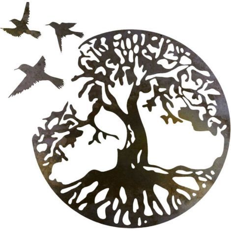 28CM/11.02in Décoration Murale Arbre De Vie Deco Metal Murale Moderne Signe De ​Famille Arbre en Métal Décoration D'intérieur (1/4)