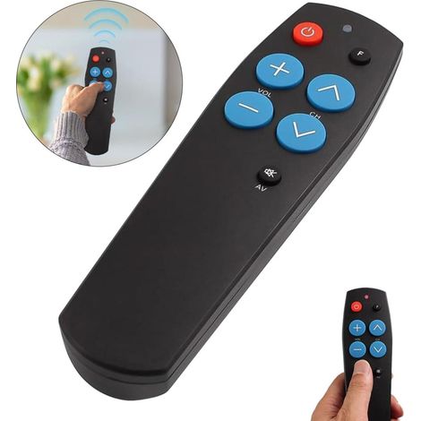 Diese Fernbedienung mit großen Tasten wurde speziell für Senioren entwickelt. Sie ist einfach einzurichten und mit Fernsehern sowie kabelgebundenen Infrarotgeräten kompatibel. (1/5)