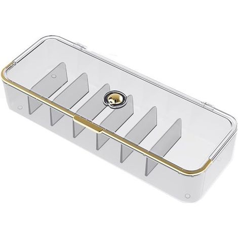 Caja de almacenamiento de escritorio,marco multifuncional,caja clasificadora,diseño tipo concha,caja de almacenamiento de cables de datos (1/4)