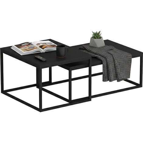 Couchtisch Liro, rechteckig, 37x72x45h cm, Schwarz