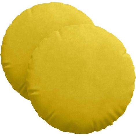 Maison Exclusive - Sitzkissen 2 Stück Gelb Ø 40 x 13 cm Samt
