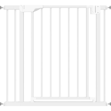 Cancelletto per scale, barriera senza foratura, con chiusura automatica per bambini, cucina, scale, 76-89 x 76 cm, bianco, in loco (1/5)