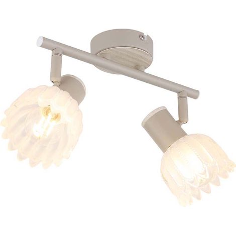 Deckenleuchte Deckenlampe Strahler Metall sandfarben matt schwenkbar L 25 cm