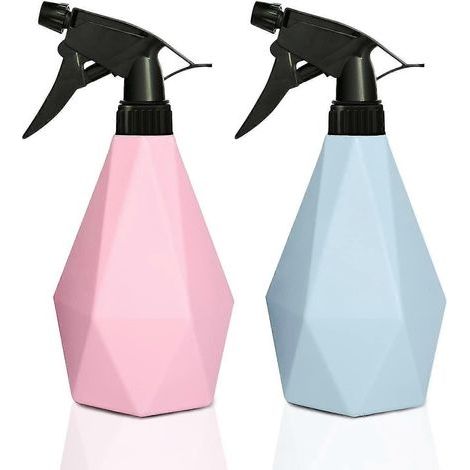 Flacon pulvérisateur, flacon pulvérisateur de 500 ml, flacon pulvérisateur pour plantes, pulvérisation réglable pour plantes, lot de 2 (rose/bleu)