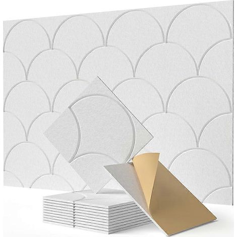 Lot de 12 panneaux muraux acoustiques autocollants, haute densité, 30 x 30 cm, pour portes, plafonds, bureaux à domicile. (1/5)