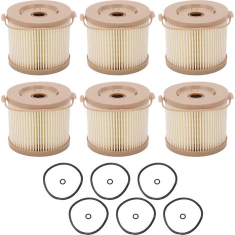 6 pièces filtre à carburant séparateur d'eau Kit de filtre à eau d'huile de remplacement pour RACOR 2010PM-OR 500FG (1/5)