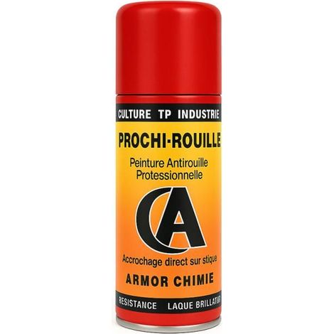 Bombe de peinture - Antirouille - Rouge - RAL 3002 - Brillant - Prochi-rouille - Armor Chimie - 400ml
