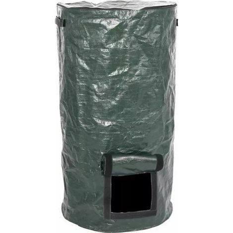 Wasserdichter PE-Gartenkompostbeutel, faltbar, leicht, großes Fassungsvermögen, wiederverwendbare Rasenplane mit Reißverschluss, 34 Gallonen, 45 x 80 cm / 17,7 x 31,5 Zoll (1/5)