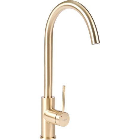 Kitchen Tap Gold Stainless Steel Ceramic Cartridge Aerator Brushed Faucet with Swing Spout KONASHEN (1/4)
