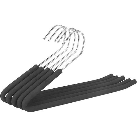 Offene Hosenbügel mit rutschfester Schaumstoffbeschichtung, schwarz, 5er-Pack (1/5)
