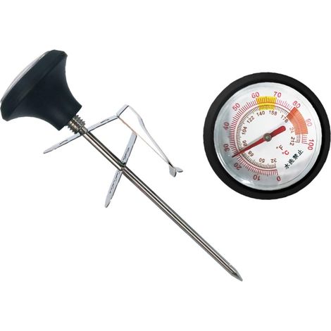 Thermomètre Alimentaire Inox avec Clip et Housse Silicone Mesure (1/5)