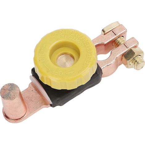 Interrupteur de déconnexion de batterie à borne supérieure en laiton antirouille robuste pour véhicules 6V et 12V (voiture, camping-car, quad). (1/5)