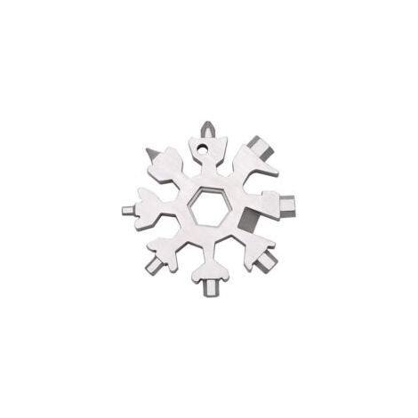 Multiuso 18 in 1 a forma di fiocco di neve - Ideale per la pesca, l'escursionismo e altre attività all'aperto - 1 pezzo, bianco - Crezuo