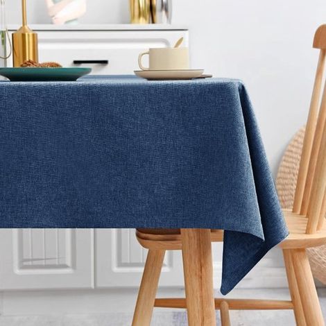 Nappe rectangulaire en lin, 110 x 160 cm. Nappe de haute qualité, résistante aux taches et imperméable, idéale pour les buffets. Caractéristiques : blanc éclatant (1/5)