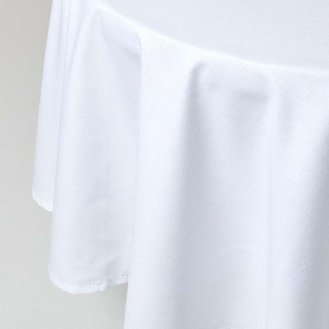 HOMESCAPES White Cotton Round Tablecloth 180 cm