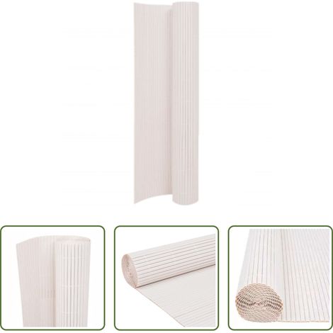 vidaXL Clôture décorative -  Clôture de jardin double face 110x400 cm Blanc (1/5)