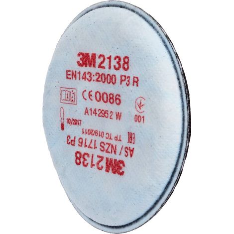 3M – Filtre à particules P3R 2138 – Charbon actif pour protection contre gaz et vapeurs – Raccordement baïonnette – Lot de 20 unités (1/3)