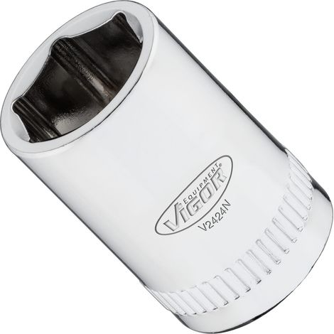 VIGOR Douille à 6 pans creux 6,3 mm (1/4") V2424N, profil hexagonal, 25 mm (1/2)