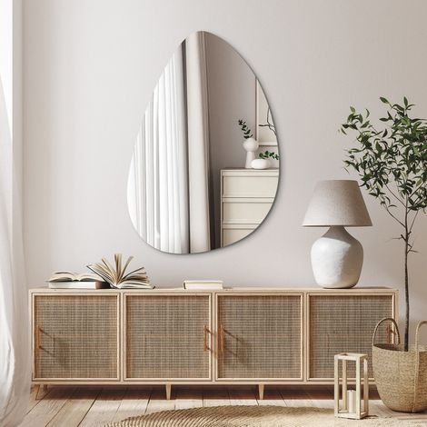 Asymmetrischer Spiegel 45x70cm Badspiegel Asymmetrischer Organischer Wandspiegel Dekorative Spiegel für Badezimmer Wohnzimmer Schlafzimmer Gäste WC