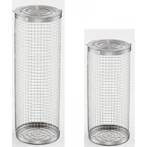BRAVIX Ensemble de paniers de grillage enroulable emboîtables avec poignée en bois (2 pièces, 31 × 10cm,20 × 9 cm), panier de grillage enroulable, accessoires de barbecue pour grill extérieur pour lég (1/5)