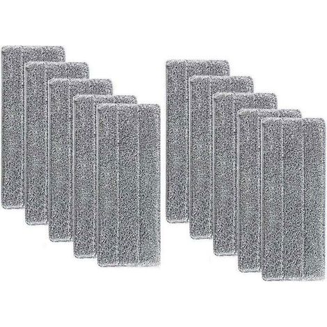 Serpillères microfibre pour balai lave-sol - PZCC - Lot de 10 - 33 cm - Housse de remplacement - Lingettes réutilisables (1/4)