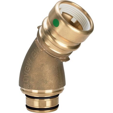 Anschlussbogen 45 Grad mit SC Geopress 9694.1TW in 50mm Rotguss (1/2)