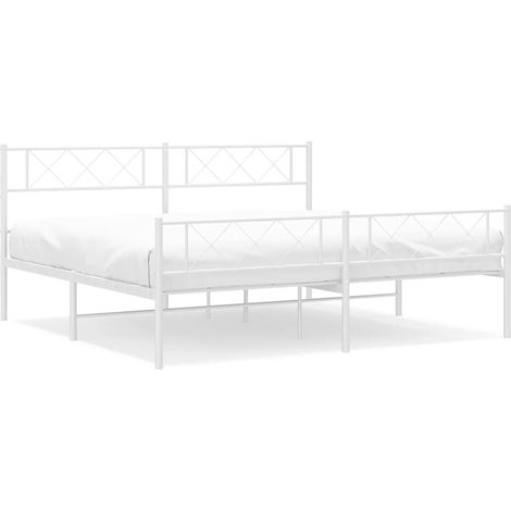Maison Exclusive - Giroletto con Testiera e Pediera Metallo Bianco 183x213 cm (1/5)