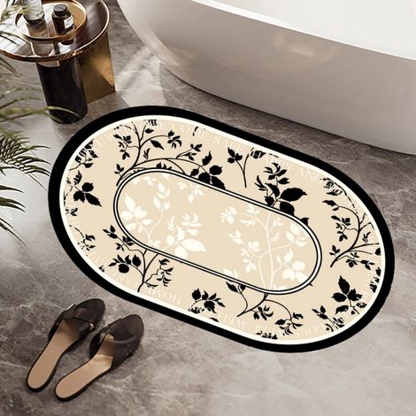 LAN Boue de diatomées Spring Sleep 5080cm Tapis de sol en terre de diatomées, paillasson de salle de bain, tapis absorbant et antidérapant, tapis d'entrée, lavable. (1/5)