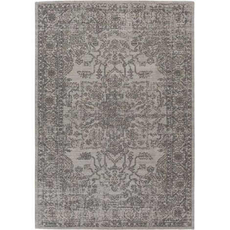 Tapis Tissé Motif Vintage Délavé "Percy" Gris & Taupe 80 x 150 cm (1/5)