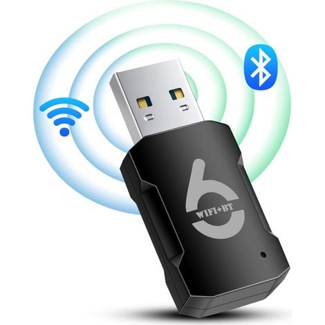 Clé WiFi 6 USB pour PC – Double bande 2,4/5,8 GHz, débit jusqu’à 900 Mbps, Bluetooth 5.3, compatible Windows 11 et 10 (1/5)