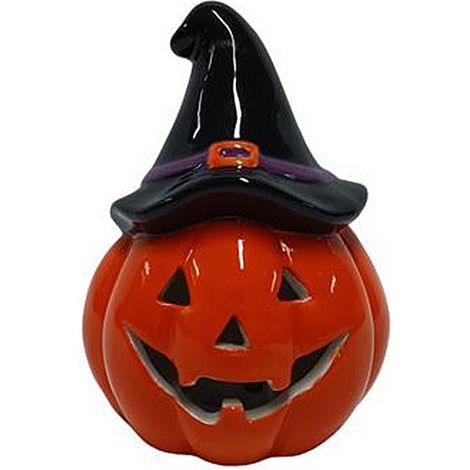 Zucca di halloween con cappello da strega addobbi Decorazione per casa vetrine negozio Feste e Ricorrenze luci suoni (1/4)
