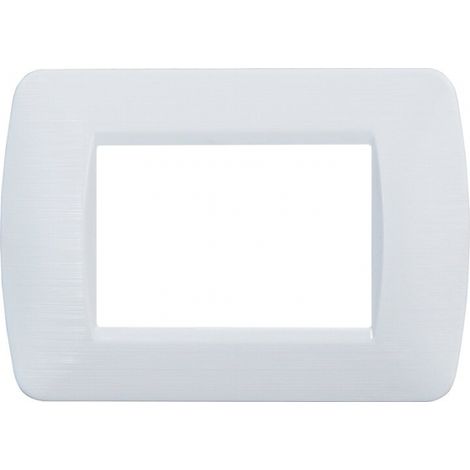 Placca serie Space, 3 moduli, plastica satinata, bianca, compatibile con serie BTicino Living - Ettroit LN85301