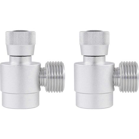 CO2-Flaschen-Nachfülladapter (x2), selbstgebauter Gasflaschenregler, M10x1-auf-W21,8-14-Adapter für Argon und CO2, silber (1/5)