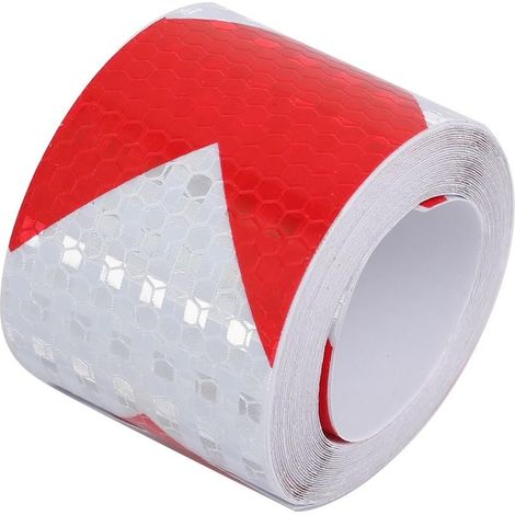 5cm x 5M Bienenwabenpfeilhaftender reflektierender Warnstreifen Neigung Rot Weiß (1/3)