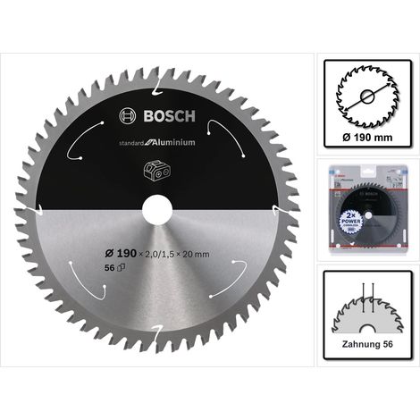 Bosch Professional Standard for Aluminium Kreissägeblatt 190 x 20 x 2 mm 56 Zähne ( 2608837770 )