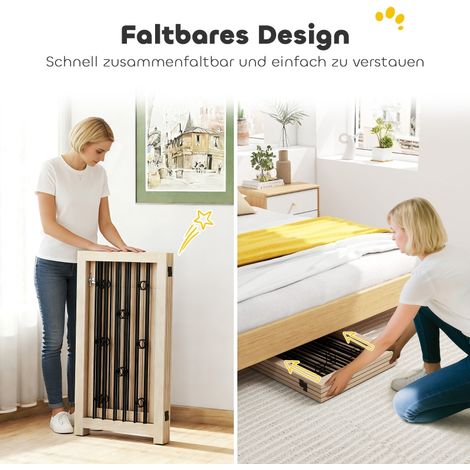 Barrière pour animaux autonome, portillon pour chien, 4 panneaux, couloir, escalier, cadre de porte, MDF et acier (1/5)