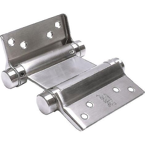 Lot de 2 charnières à ressort double action en acier inoxydable pour portes battantes, charnière à fermeture automatique pour café-bar (1/5)