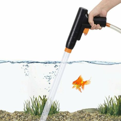 Aspirateur de Boues d'Aquarium, Nouveau pour des Changements d'eau Rapides avec Bouton d'Aspiration, Kit de Nettoyage de Gravier d'Aquarium, Nettoyeur de Sol d'Aquarium, Cloche à Boues