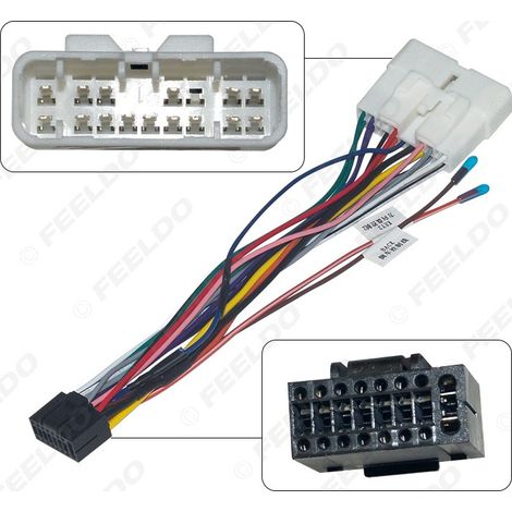 Câble d'alimentation et câble de conversion 16 broches pour système de navigation grand écran Android compatible avec les Suzuki/Isuzu D-MAX (2008-2011).