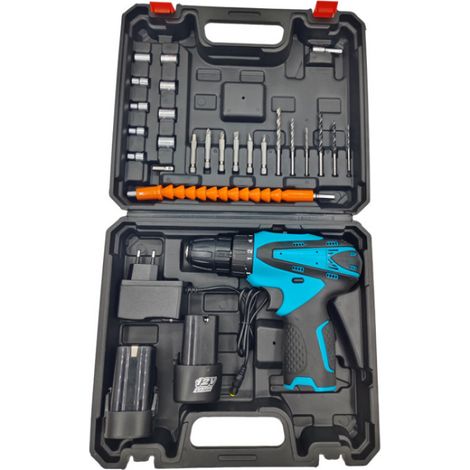 Perceuse Visseuse Sans Fil 12V, Perceuse Électrique 2 Vitesses avec 2 Batteries Lithium et Chargeur, Tournevis Électrique Multifonction pour Bricolage